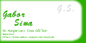 gabor sima business card